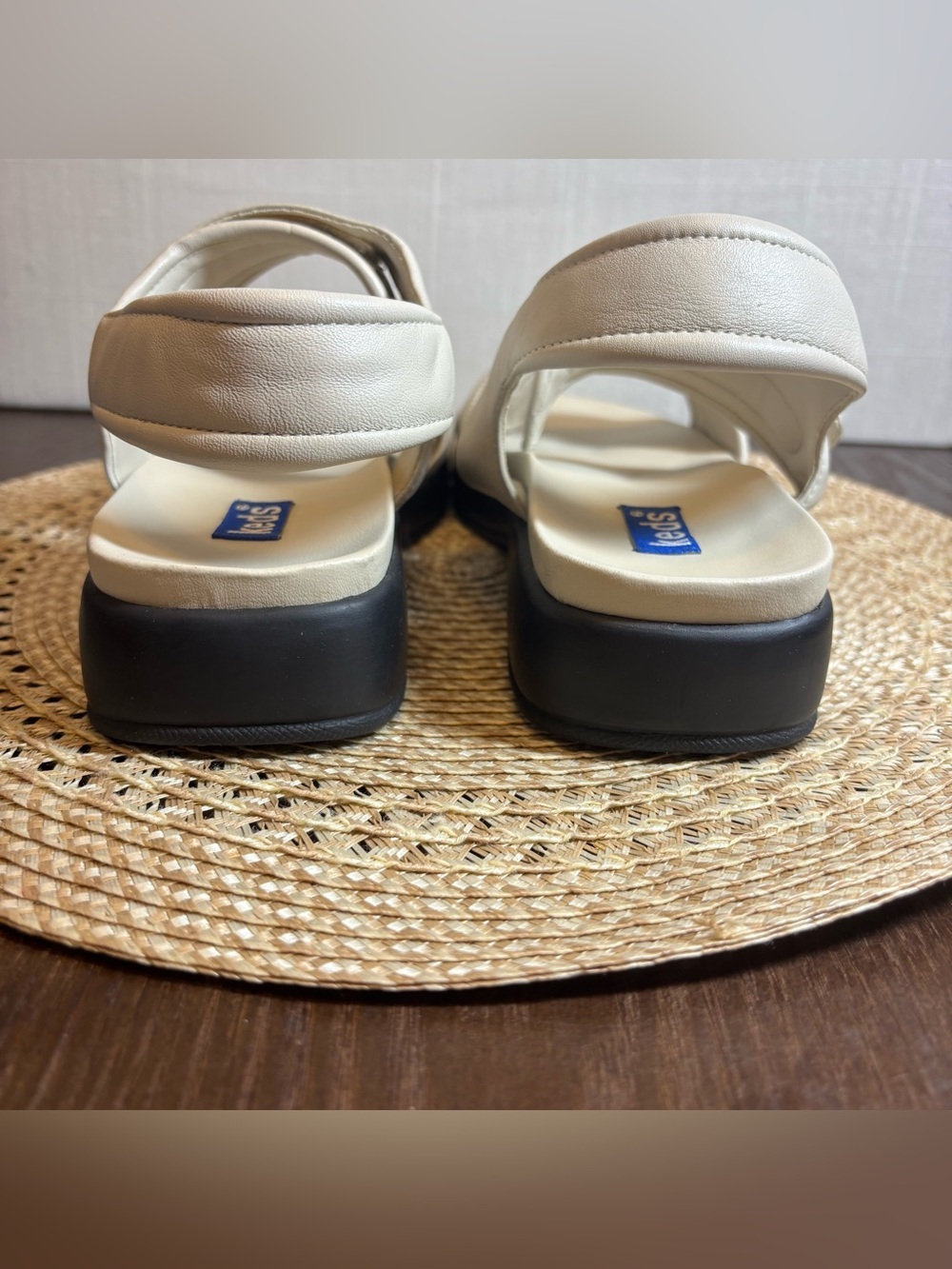 Keds Women’s cream leather multi-strap sandals adjustable closures Sz 8.5 - Picture 9 of 12